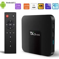 2019 New Android TV Box TX3 Mini Android 8.1（ 2RAM + 16GB ROM） Smart TV Box S905W Quad-core Cortex-A53 with WiFi 2.4GHz / H.265 4K Ultra HD TV Box Media Player by ZMQC