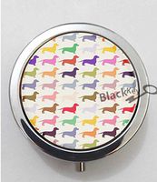 BlackKey Animal Dog Dachshund Puppy Wiener Dog 3-Compartment Decorative Pocket Gift Box Case Organizer for Pill, Color 1 -254