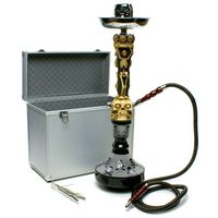 Skull Skeleton Design Tobacco hookah pipe, approx 22" single hose come with CASE and all its accessories