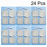 TENS Unit Pads 24 Pieces Wired Self-Adhesive Electrodes Premium Replacement Pads for TENS Units - 2x2 Inches (2x2-24 Pcs)