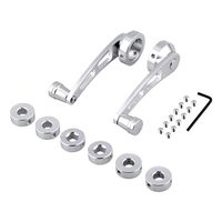 2x Chrome Billet Car Pickup Truck Manual Door Crank Handle Window Winders Set + 3 Adapters