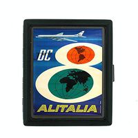 Metal Cigarette Case Vintage Poster D-076 DC Jet Airlines Alitalia