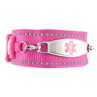 Waterproof Medical Alert ID Bracelet - Custom Engraving Included - Active, Sports - Pink Bracelet/Pink (S)