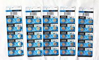 AG13 LR44 L1154 357 A76 AlKaline Button Cell BATTERY with Retail Blister Pack Cards (50)