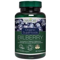 Natures Aid Organic Bilberry 7500mg 60 Tablets
