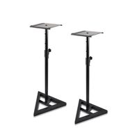 Pyle Sonos Speaker Stand Pair of Sound Play 1 and 3 Holder - Telescoping Height Adjustable from 26" - 52" Inch High Heavy Duty Three-point Triangle Base w/ Floor Spikes and 9" Square Platform