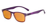 Eyekepper Blue Light Blocking Computer Glasses with Orange Lens for Night Use - UV420 Protection Anti Eye Strain Tired Eye Relief Eyeglasses Women,Purple
