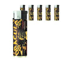 Refillable Electronic Lighter Set of 5 Pieces D-178 Dracula The Vampire Thriller