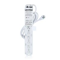 Leviton 5306M-1N7 Medical Grade Power Strip, 15-Amp, 125-volt, 6-Outlets, 7-Feet Cord Length