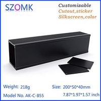 Davitu 1 piece, 4050200mm black powder coating aluminum amplifier enclosure extruded box Davitu aluminum case GPS control enclosure - (Color: Black)