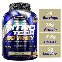 MuscleTech NitroTech Iso Whey Isolate Protein Powder, 25g of Whey Protein Per Scoop - The Purest Whey Protein Formula Available - Vanilla, 53 Servings (5lbs)