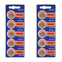 SONY CR1632 3 Volt Lithium Coin Battery 10 Pack (2 packs of 5)