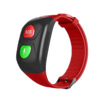 YTBLF Elderly GPS Location Tracker, Heart Rate Detector, Fitness Tracker, Smart Waterproof Bracelet, SOS one Button for Help,Red