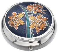 Pill Box (Standard Size) in a Daffodil Design.