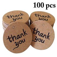 Coxeer 100PCS Gift Tag Decorative Multi-Purpose Wedding Tag Thank You Paper Tag for Wedding