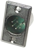 Switchcraft D5M 5-Pin Male XLR Panel Mount Plug, Nickel Finish