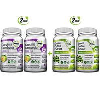 All-in-One Weight Diet Loss Pills & Appetite Suppressant Bundle w/Pure Green Coffee Bean Extract + Garcinia Cambogia Extract | Blocks Fat, Sugar, Carbs - 240 Veggie Capsules - Gluten Free & Non GMO
