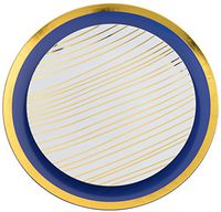 Trendables 60 - Pack Combo Premium Disposable Plastic Plates, Food Grade Plastic Dinner Plates - Glam Design Includes: 20 x 10.25" Dinner Plates - 20 x 8" Salad - 20 x 24 oz. Salad/Soup Bowls