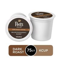 Peet's Coffee Major Dickason's Blend, Dark Roast, 75 Count Single Serve K-Cup Coffee Pods for Keurig Coffee Maker