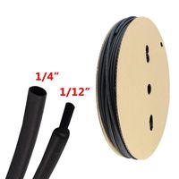 Electrical Heat Shrink Tubing Dual-Wall 3:1 Stick Lined Waterproof Protective Butt Splice Wire Cable Connector 1/4" Diameter Black 5ft
