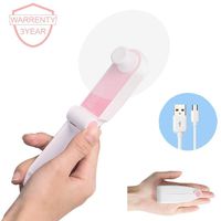Hanheld Small Mini Fan,Personal Portable Pocket Folding Fan,Hand Held Fan USB Rechargeable Battery Operated for Travel Hiking Home Office Pink
