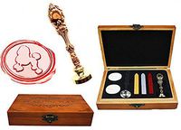 MNYR Vintage Lovely Poodle Dog Anmimal Luxury Wood Box Red Brass Metal Peacock Wedding Invitation Gift Card Paper Stationary Envelope Custom Wax Seal Sealing Stamp Stick Melting Spoon Gift Box Kit