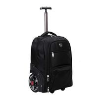 ROYAL MOUNTAIN Big Wheels Nylon Waterproof Spinner Luggage, Travel Wheeled Carry-On Suitcase with Anti-Theft Zippers