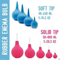 Rubber Enema Bulb Medical Douche Fountain Syringe (Soft/Solid Tips) (30-600ml) (600ml/ 20.3oz, Soft Tip)