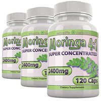 Moringa Extract Powdered Greens Capsules: 4X Nutrition of Leaf Moringa Capsules, Healhy Immune System Supplements Boost Powder Superfood Vegan B Supplement, Pre Workout for Women Weight Loss Bulk X3