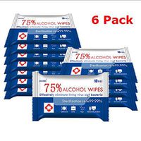 75% Alcohol Wipes Antiseptic Daily Use Disposable Disinfectant Wipes for Hand Cell Phone Computer Home Travel Office School All Purpose（6 Pack）
