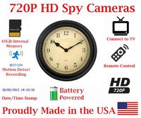 SecureGuard 30 Day Battery Powered 720P Wall Clock Spy Camera