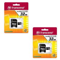 HTC PG86100 Cell Phone Memory Card 2 x 32GB microSDHC Memory Card with SD Adapter (2 Pack)