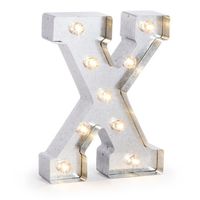 Darice Silver Metal Marquee Letter - X-9.87" Tall, Galvanized Finish