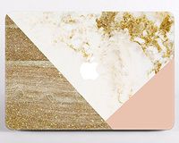 Modo Design Gold Marble Wood Pattern Case for MacBook Pro 15 NEWEST Release 2017 & 2016 A1707 with Touch Bar Case Mac Book 15 inch Marble wooden Pattern Cover Macbook Pro 15 Laptop MA2178