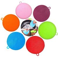 SAIKESU Silicone Dish Sponges Non Stick Dishwashing Brush, Dish Towel Scrubber for Kitchen Wash Pot Pan Dish Bowl, Wash Fruit and Vegetable - Pack of 6