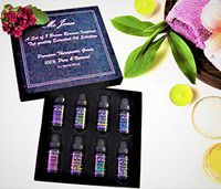 Essential Oil Set of 8 x 10ml 100% Pure Quality Grade for Massage, Aromatherapy, Humidifier & Diffuser, Rosemary, Lemongrass, Orange, Lavender, Eucalyptus, Tea Tree, Frankincense & Peppermint