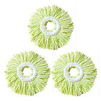 ZQY Microfiber Cotton Spinning Mop Head Replacement -3 Pack Replacement Fitted with 360 Rotating Magic Mop Round Standard Size Multicolor Removable and Easy To Wash (Color : Green)