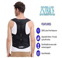 Back Brace Support Posture Corrector for Men Women, Relieve Lower Lumbar Back Pain from Muscle Strains and Sprains, Sciatica, Scoliosis etc. (XXL: Waist Length fits 40.2-44.1", Black)