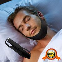 Anti Snore Chin Strap to Help Good Sleep - Advanced Snoring Solution Scientifically Designed - Adjustable Snore Reduction Straps for Men Women (Black1-Straight)
