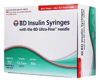BD Ultra-Fine Insulin Syringes, 30 Gauge 1 cc 1/2" Box of 90