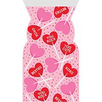 Creative Converting 343077 Valentine's Day Hearts Cello Bags with Zipper, 9" x 5", Multi-color