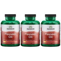 Swanson Flaxseed Oil Made with Organic Flaxseed Oil 1 g 200 Sgels 3 Pack
