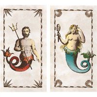 Decorative Matches Set of 10 Boxes, Match Book, Mermaid/Neptune