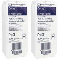 Covidien 9024 Curity 4" X 4" All Purpose Gauze Sponge, 4 Ply - Pack of 400, 2 Count
