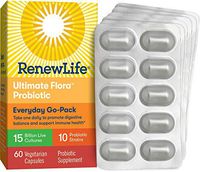 Renew Life Adult Probiotic - Ultimate Flora Everyday Go-Pack Probiotic Supplement - Shelf Stable, Gluten, Dairy & Soy Free - 15 Billion CFU - 60 Vegetarian Capsules