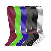 David accessories Compression Socks Unisex 6 Pairs 20-30 mmHg Medical Grade Stocking (6 Color, S/M)