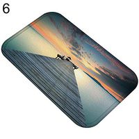 TbpersicwT Home bedroom carpet door mat, Wooden Bridge Sea Living Room Hallway Mat Entrance Rug Non-slip Bathroom Carpet - 6#