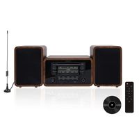KEiiD Stereo Shelf System Powered with Bookshelf Speakers RMS 2X 25W for Home Audio Entertainment with CD Player and Bluetooth / FM Radio / USB / SD / AUX,Remote Control