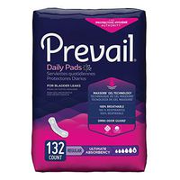 Prevail Bladder Control Pads, Ultimate Absorbency, Regular Length, 33 Count (Pack of 4 (132 Count))