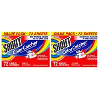 Shout Color Catcher Sheets for Laundry, Maintains Clothes Original Colors, 72 Count - Pack of 2 (144 Total Sheets)
